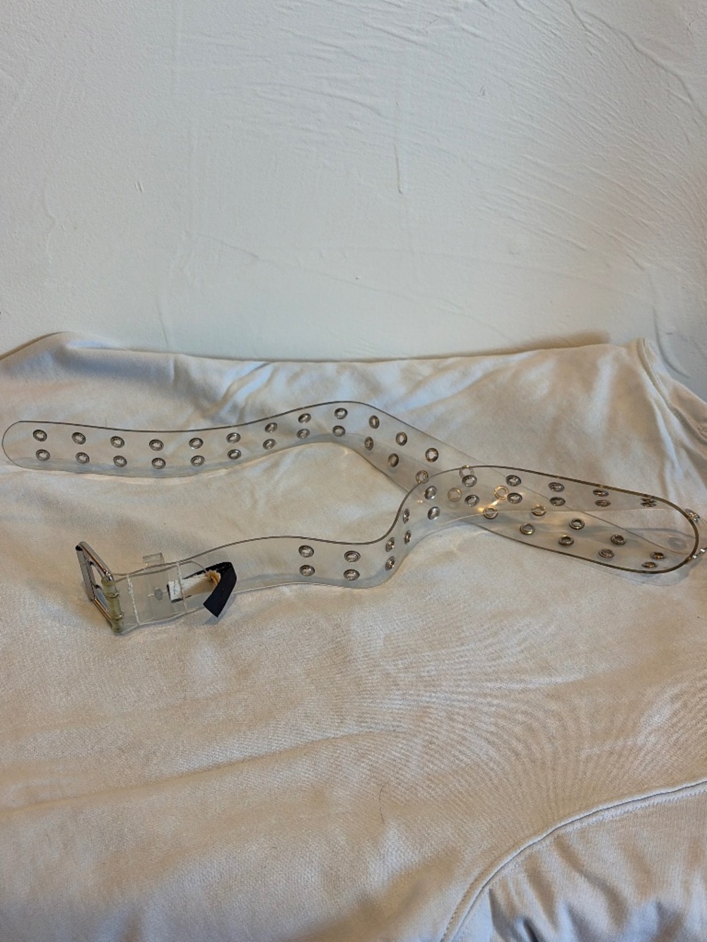 Brandy Melville Clear Transparent Double Grommet Belt